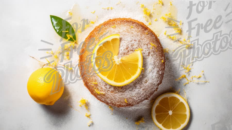 Delicious Lemon Cake with Fresh Citrus Garnish and Zest