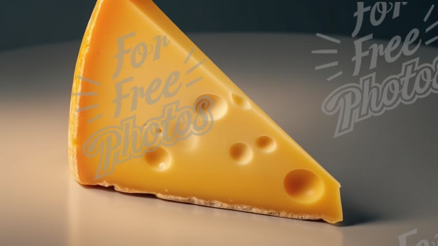 Delicious Swiss Cheese Slice on Elegant Background