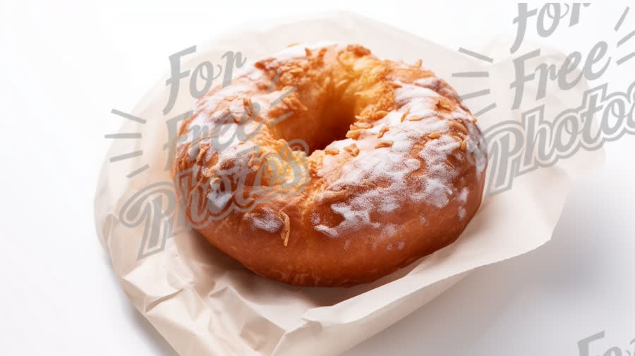 Delicious Glazed Donut on White Background - Sweet Treat for Breakfast or Dessert