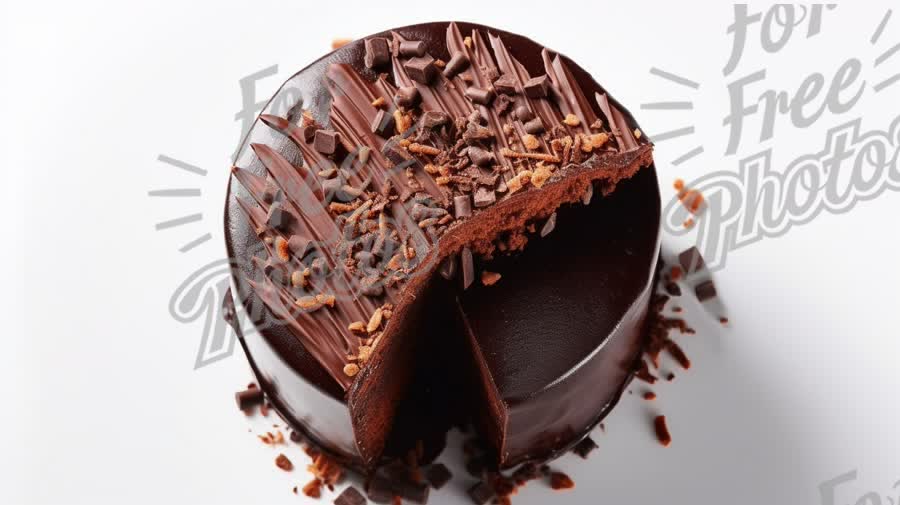 Decadent Chocolate Cake with Slices and Shavings - Perfect for Celebrations and Desserts