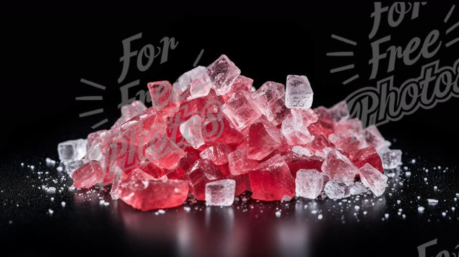 Colorful Sugar Cubes on Black Background - Sweet Treats and Desserts