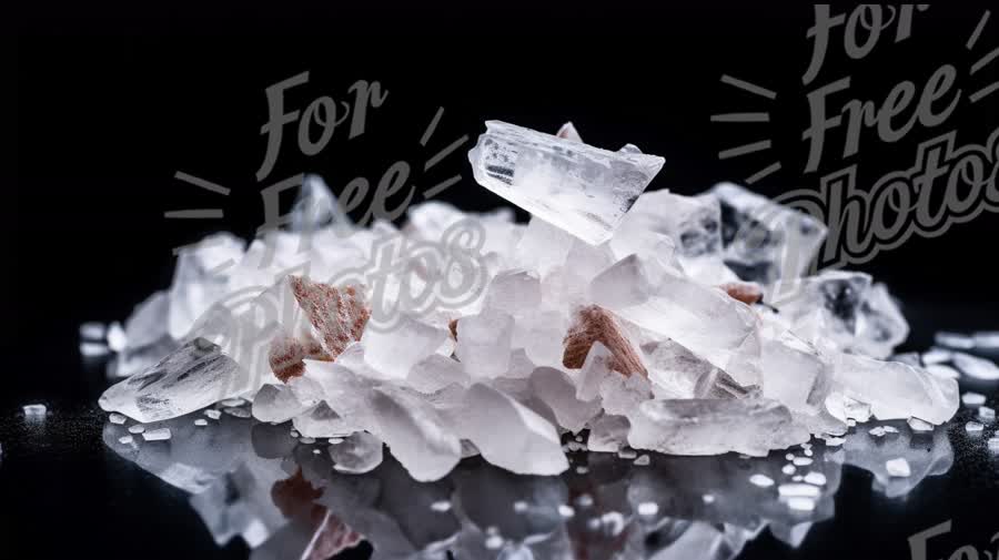 Natural Sea Salt Crystals on Black Background - Gourmet Cooking Ingredient