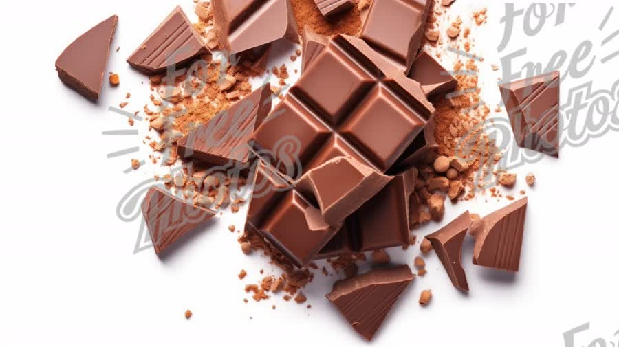 Delicious Milk Chocolate Bar with Crushed Pieces and Cocoa Powder