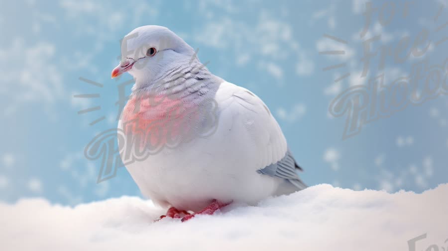 Serene Winter Dove on Snowy Background - Peaceful Nature Scene