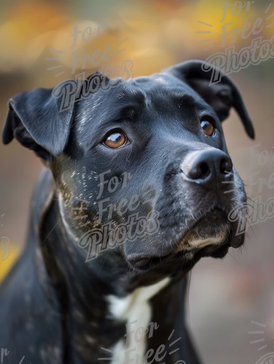 Close-Up Portrait of a Loyal Black Dog with Expressive Eyes