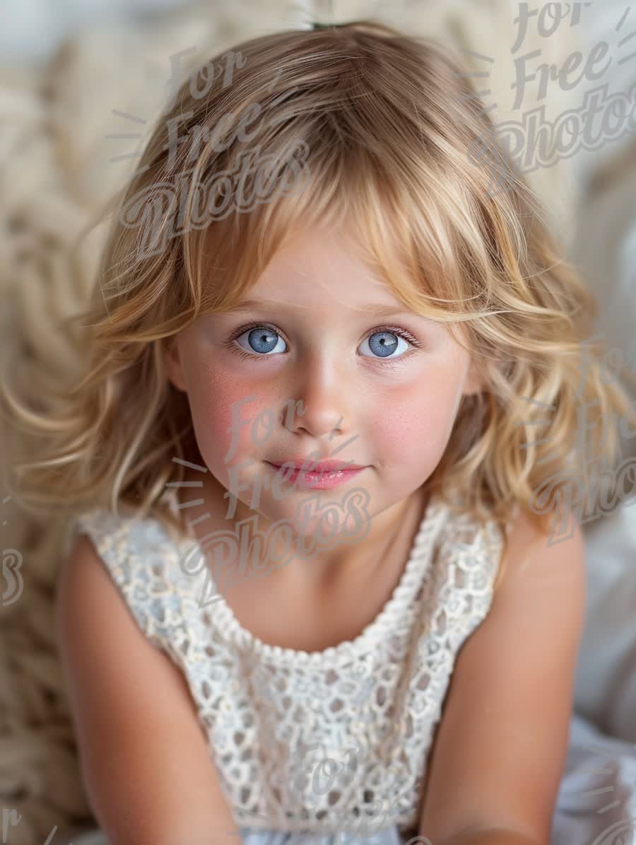 Charming Portrait of a Young Girl with Blue Eyes and Natural Beauty