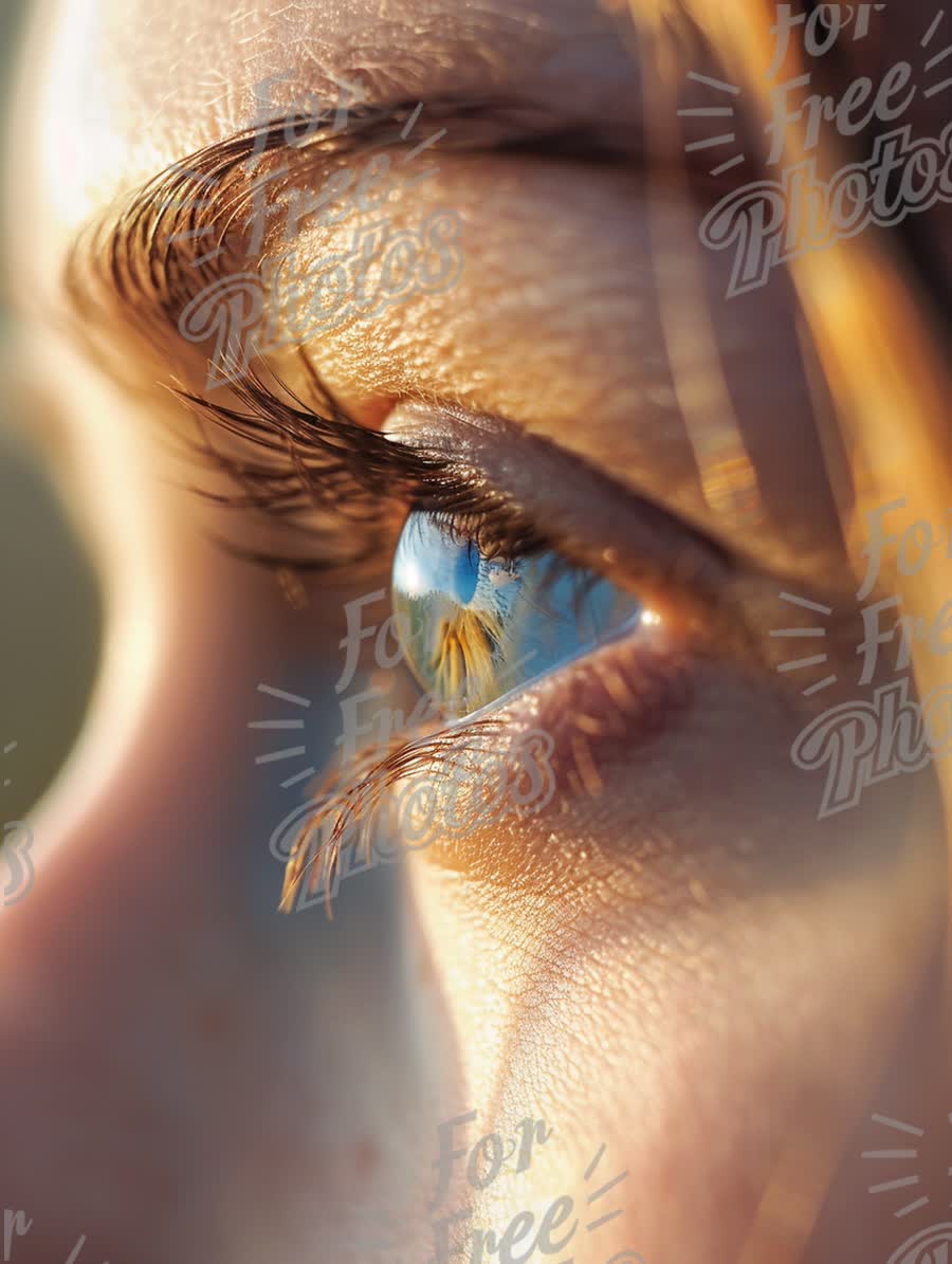 Close-Up of Eye Reflecting Nature: Beauty, Detail, and Emotion