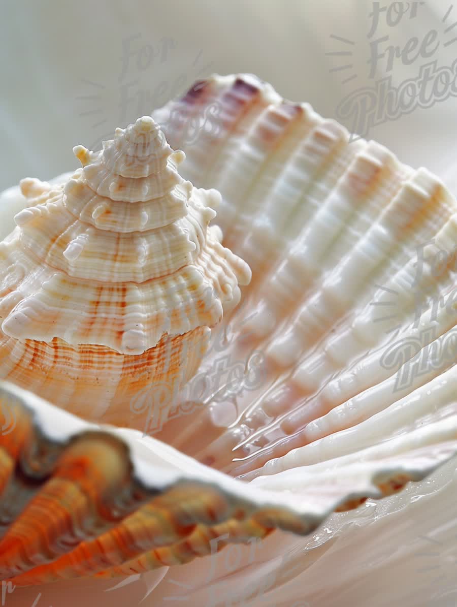 Close-Up of Beautiful Seashells with Delicate Textures and Soft Lighting