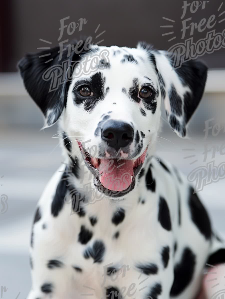 Happy Dalmatian Puppy Portrait - Playful and Adorable Dog Close-Up