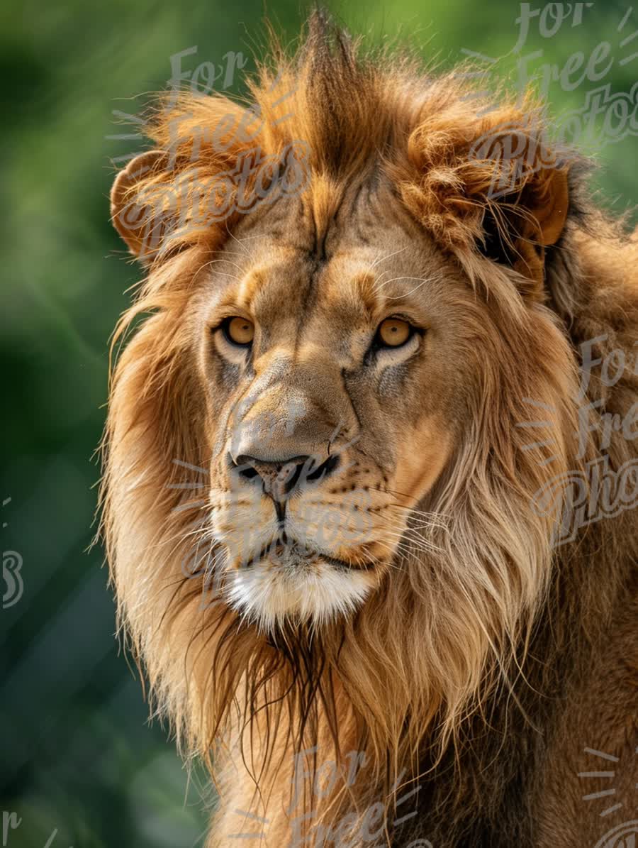 Majestic Lion Portrait with Intense Gaze in Natural Habitat