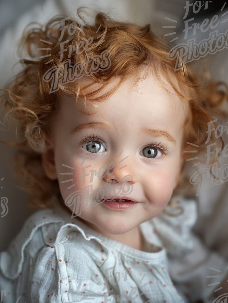 Adorable Toddler with Curly Hair and Bright Eyes - Joyful Childhood Portrait