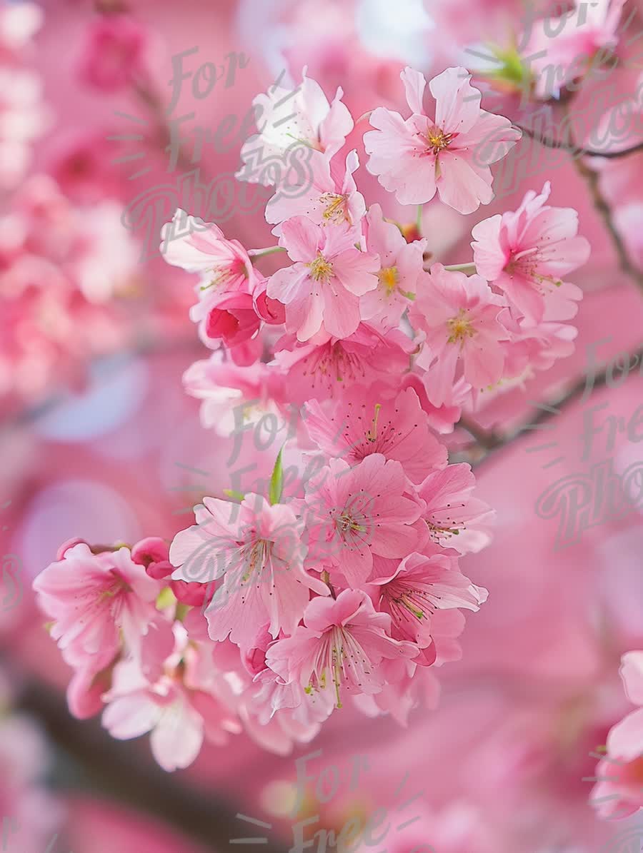 Beautiful Cherry Blossom Flowers in Full Bloom - Spring Nature Background