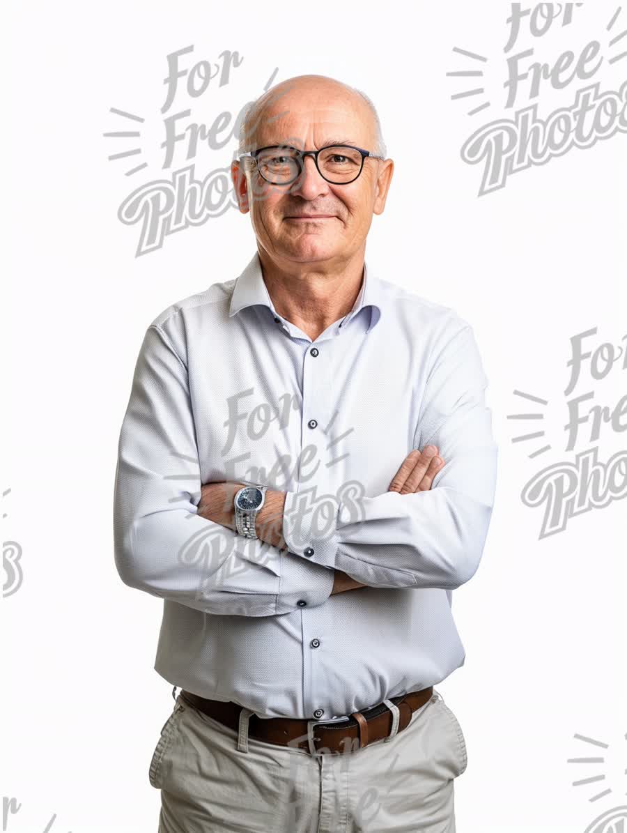 Confident Senior Professional Portrait with Crossed Arms