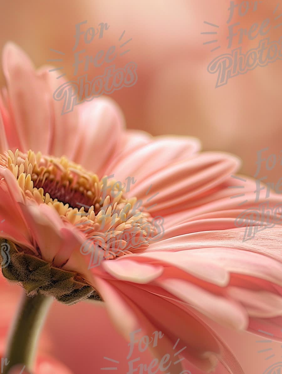 Soft Pink Gerbera Daisy Close-Up: Floral Beauty and Elegance