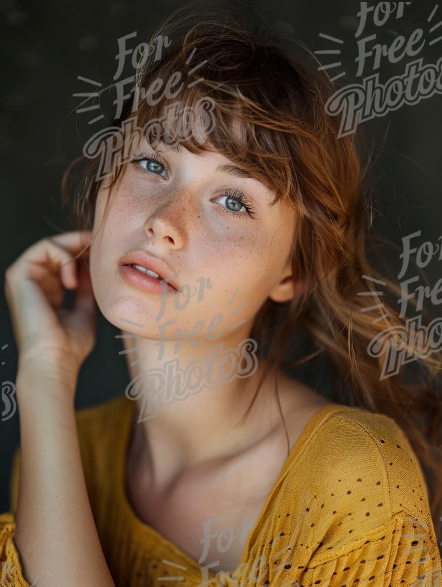 Natural Beauty Portrait with Freckles and Soft Lighting