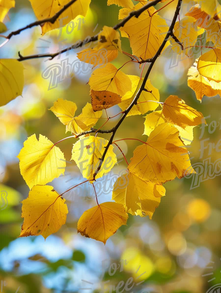 Vibrant Autumn Leaves: Golden Foliage in Soft Focus