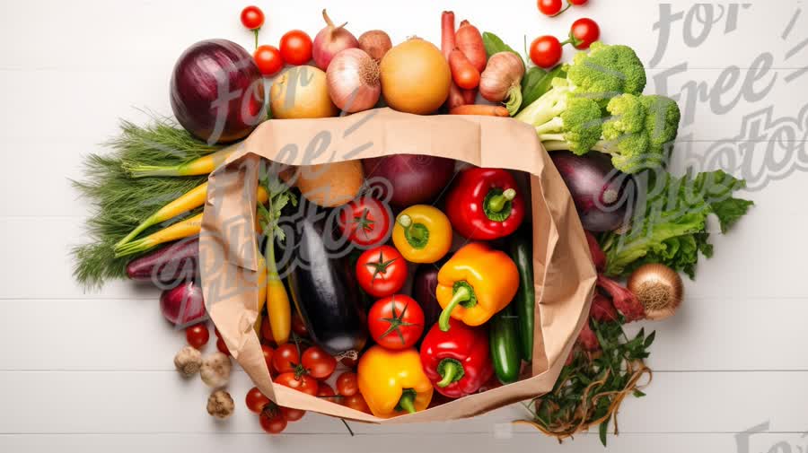 Fresh Organic Vegetables in Eco-Friendly Paper Bag - Healthy Eating and Sustainable Lifestyle