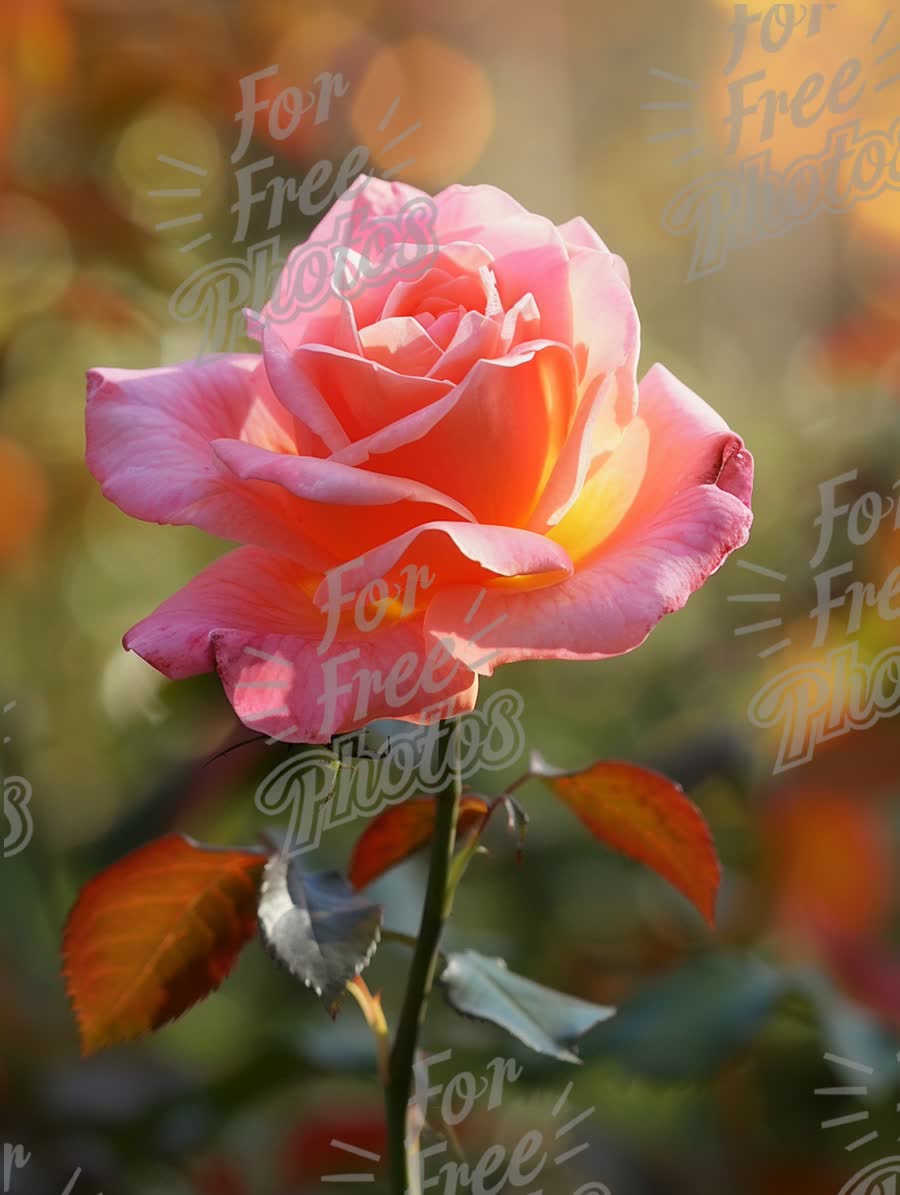 Beautiful Pink Rose Blossom with Soft Bokeh Background for Floral Designs and Nature Themes