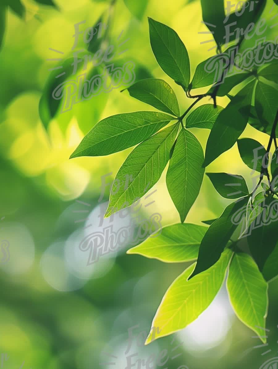 Vibrant Green Leaves with Soft Bokeh Background - Nature and Freshness