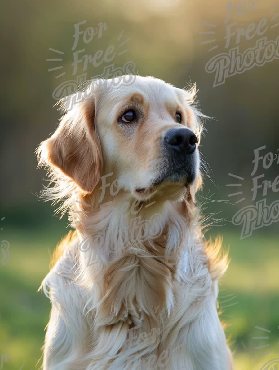 Golden Retriever Portrait in Natural Light - Loyal Companion and Family Pet