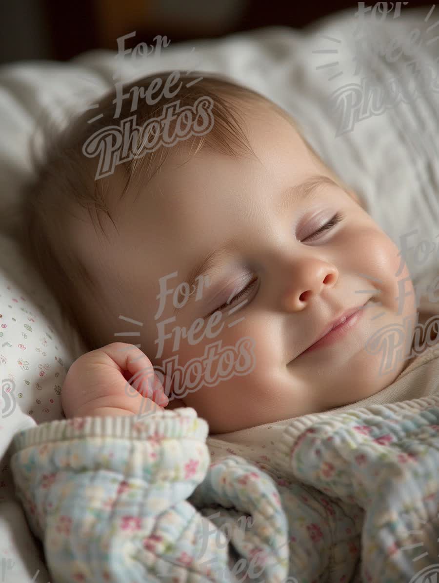 Peaceful Sleeping Baby with a Joyful Smile - Adorable Infant Portrait