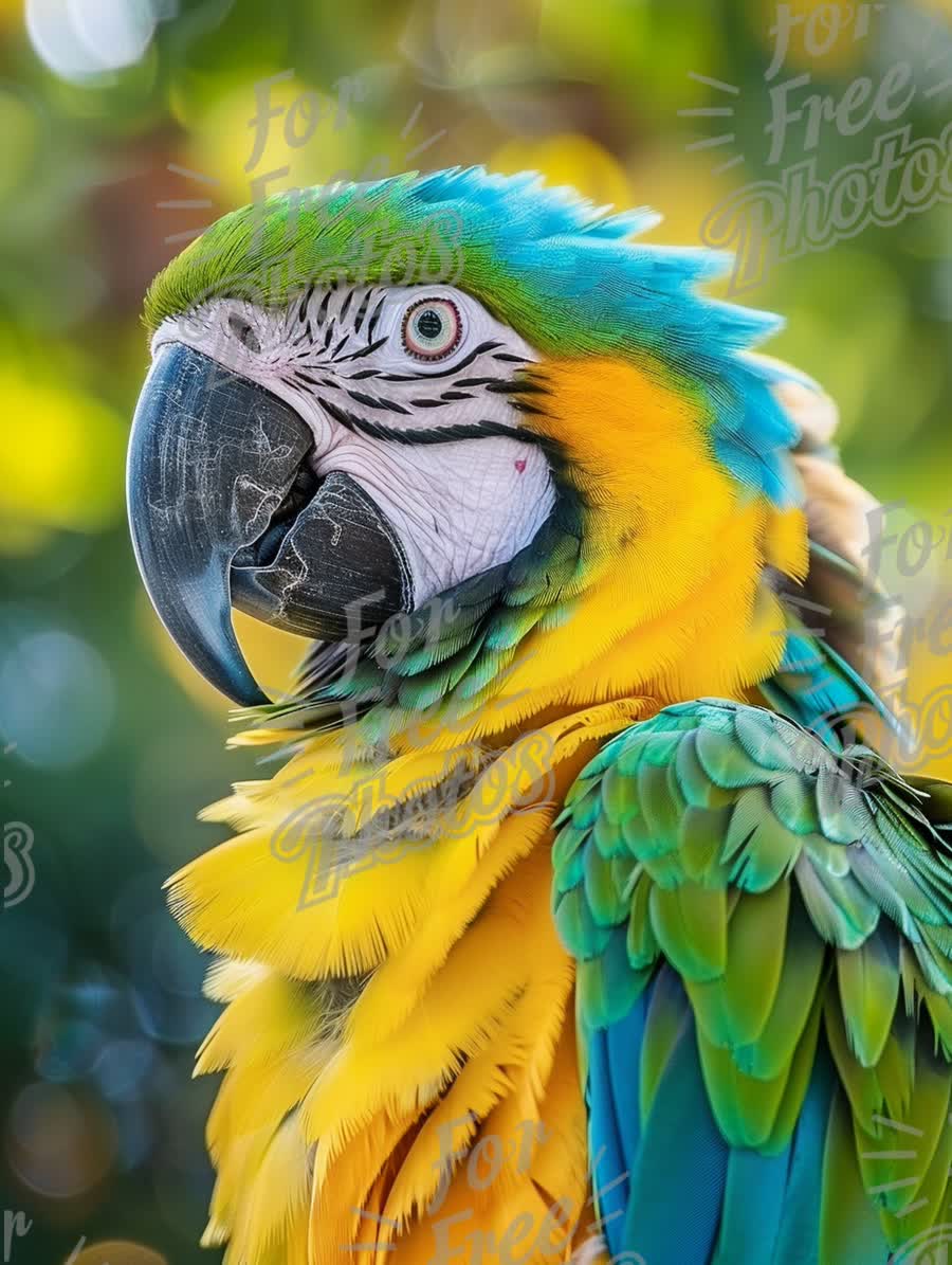 Vibrant Macaw Parrot Portrait with Colorful Feathers in Nature