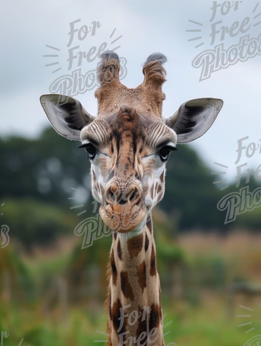 Majestic Giraffe Portrait in Natural Habitat