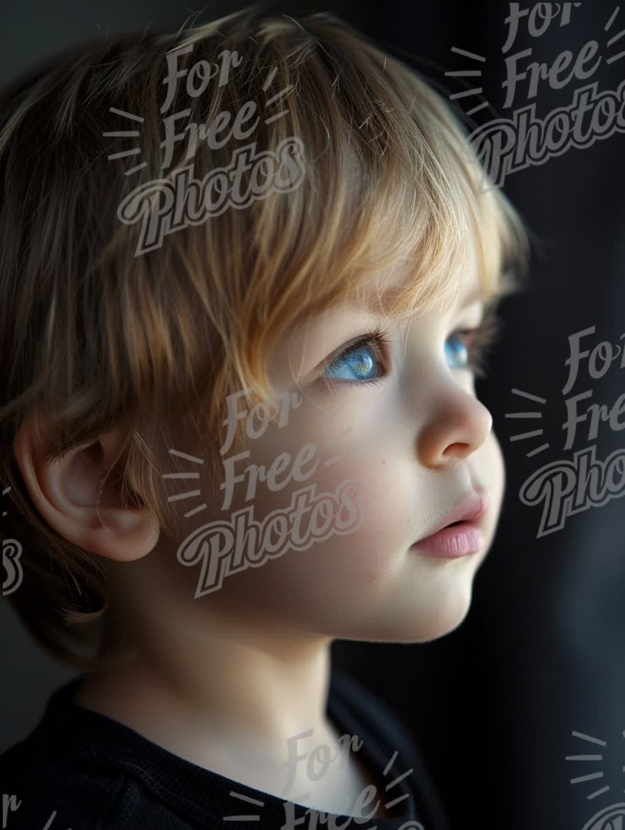 Thoughtful Child Gazing Out a Window - Innocence and Curiosity