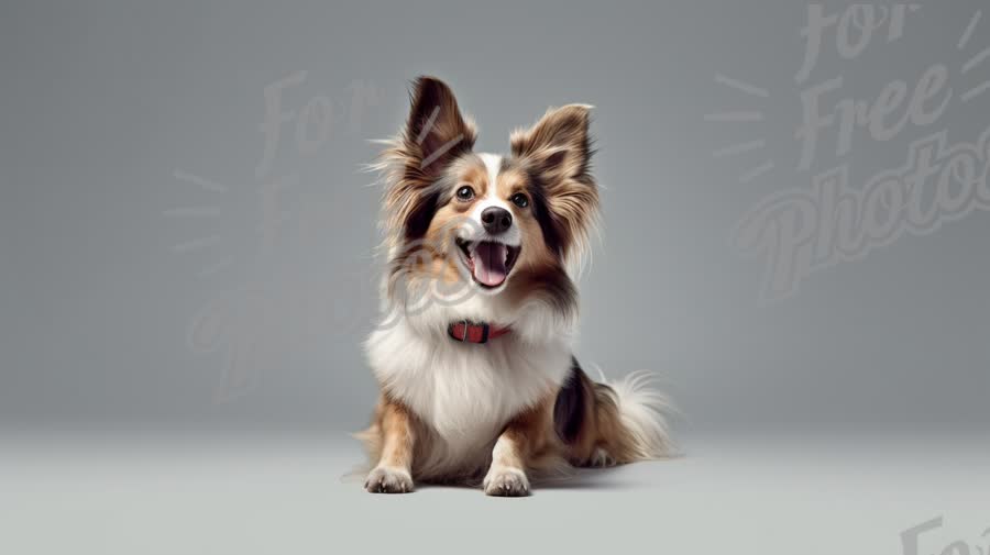 Happy Playful Dog Portrait on Neutral Background