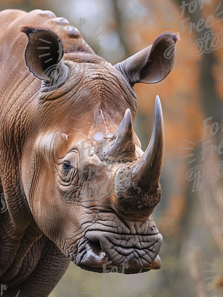 Close-Up of a Majestic Rhinoceros in Natural Habitat