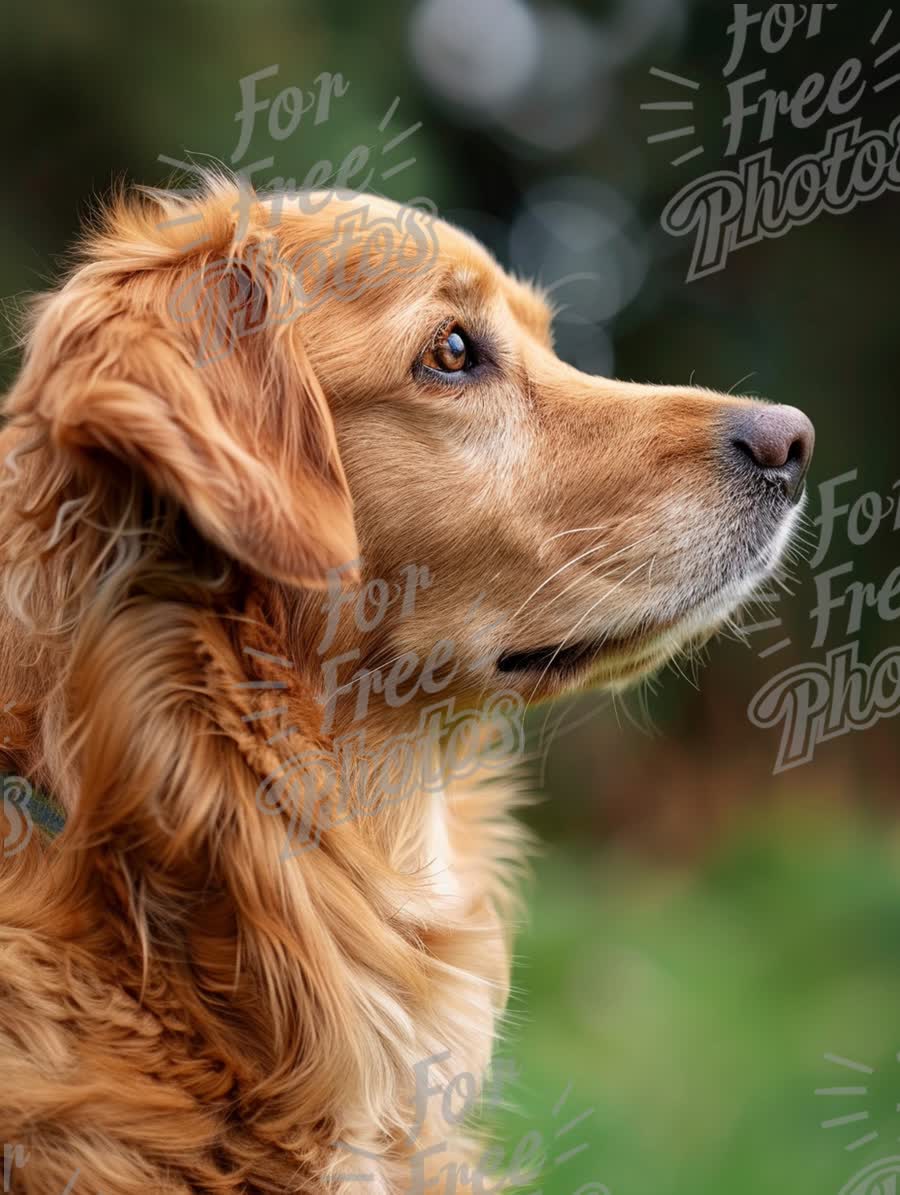 Golden Retriever Profile: Majestic Canine Portrait in Nature