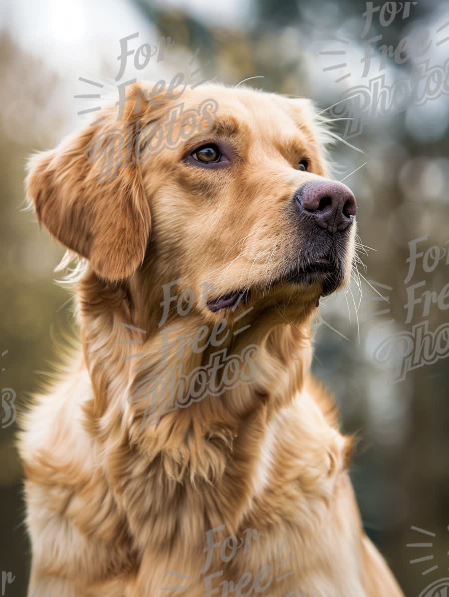 Majestic Golden Retriever Portrait in Natural Setting