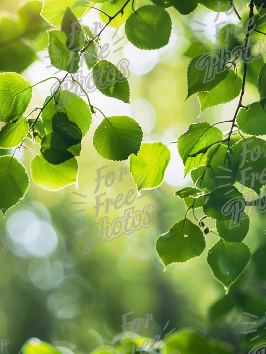 Fresh Green Leaves with Soft Bokeh Background - Nature Close-Up