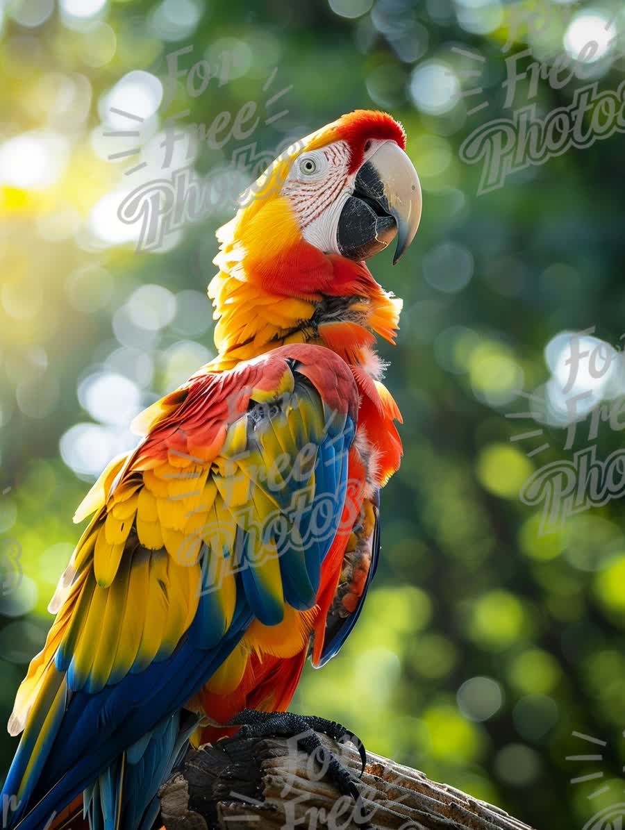 Vibrant Scarlet Macaw in Lush Tropical Setting - Colorful Exotic Bird Photography