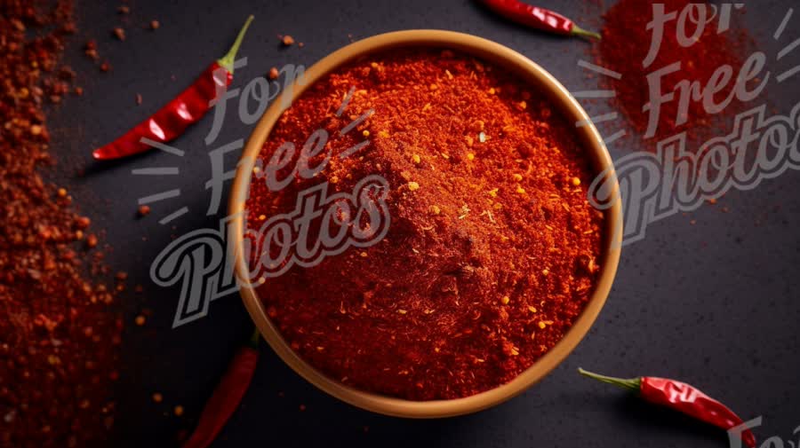 Vibrant Red Chili Powder with Whole Chilies - Spices and Seasoning for Culinary Delights