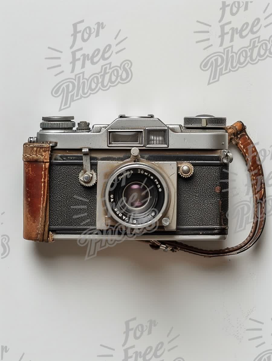 Vintage Camera with Leather Strap: Nostalgic Photography Equipment