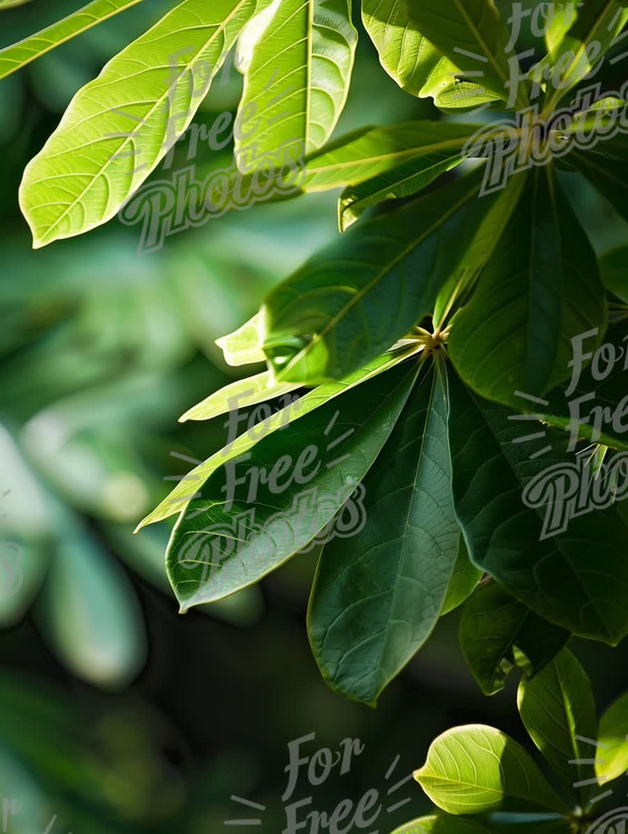 Vibrant Green Leaves in Natural Light - Lush Foliage Background for Eco-Friendly Themes