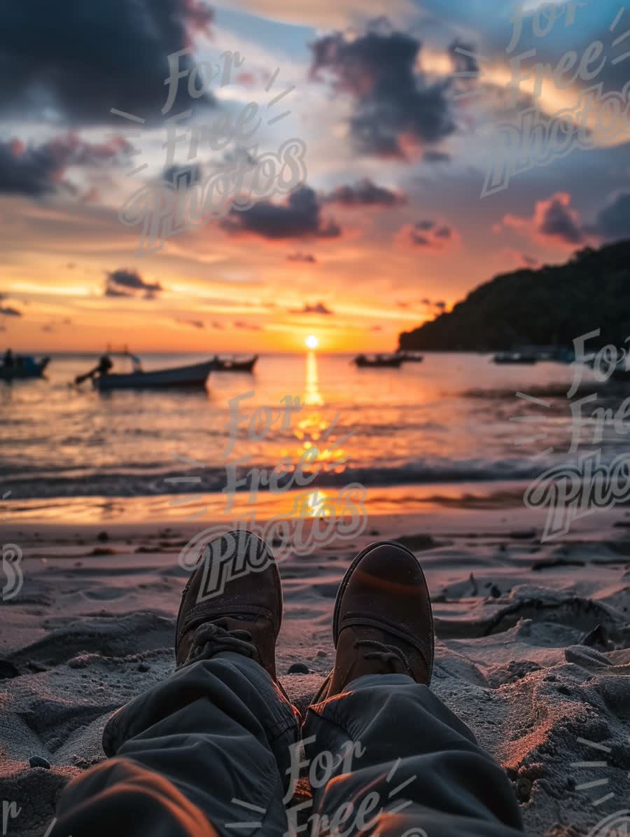 Tranquil Sunset at the Beach: Relaxation and Serenity by the Ocean