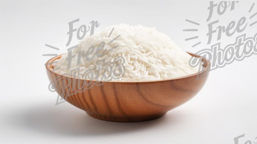 Freshly Cooked White Rice in Wooden Bowl - Healthy Eating, Asian Cuisine, Comfort Food