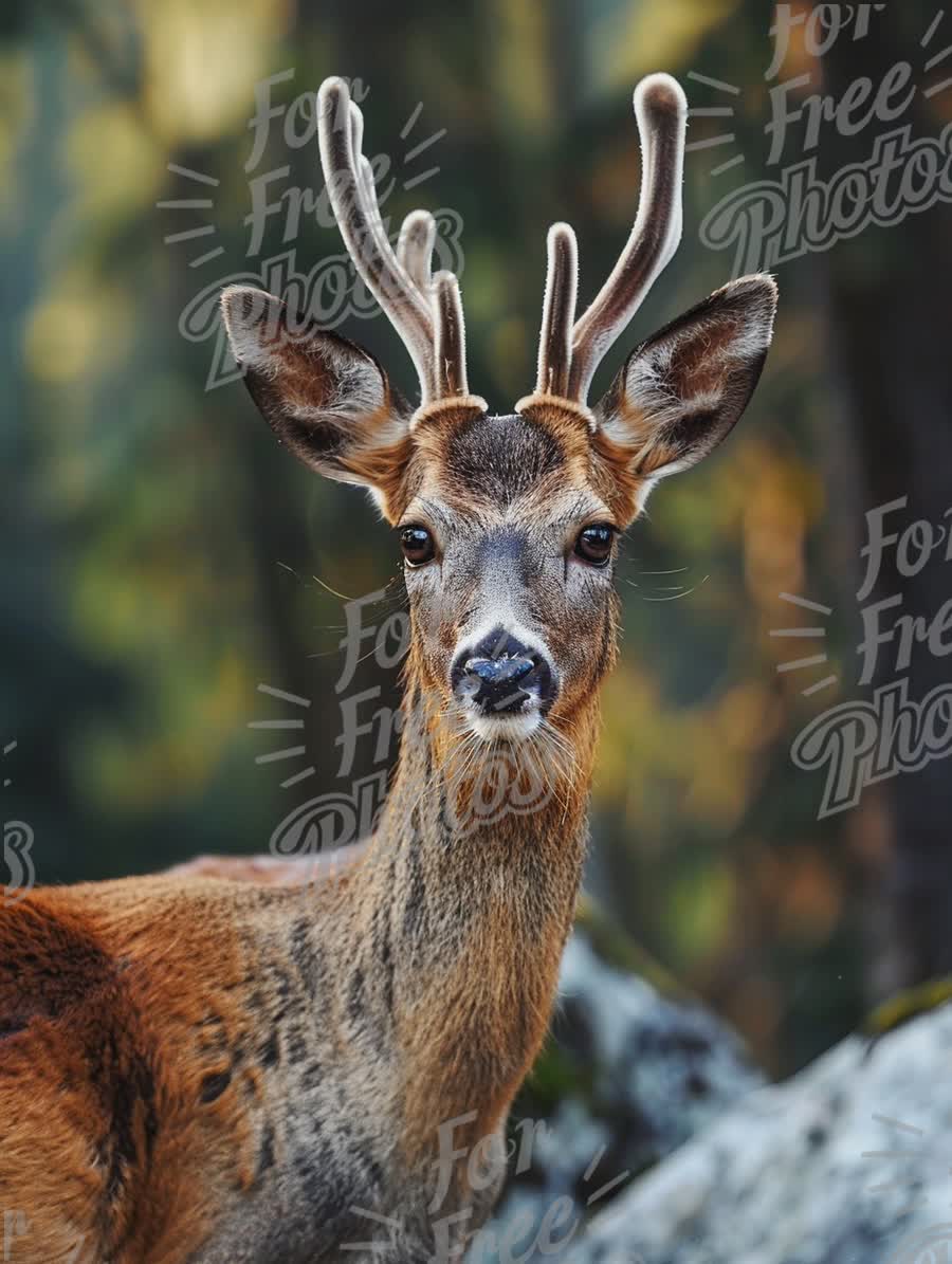 Majestic Deer Portrait in Natural Forest Setting