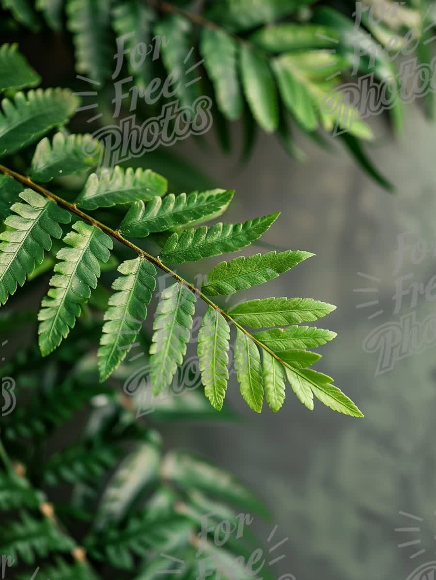 Vibrant Green Fern Leaves on Textured Background - Nature and Wellness Concept