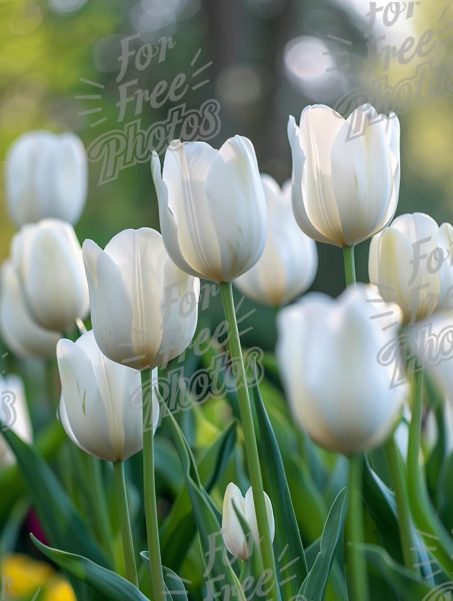 Elegant White Tulips in Bloom: Spring Floral Beauty and Garden Inspiration