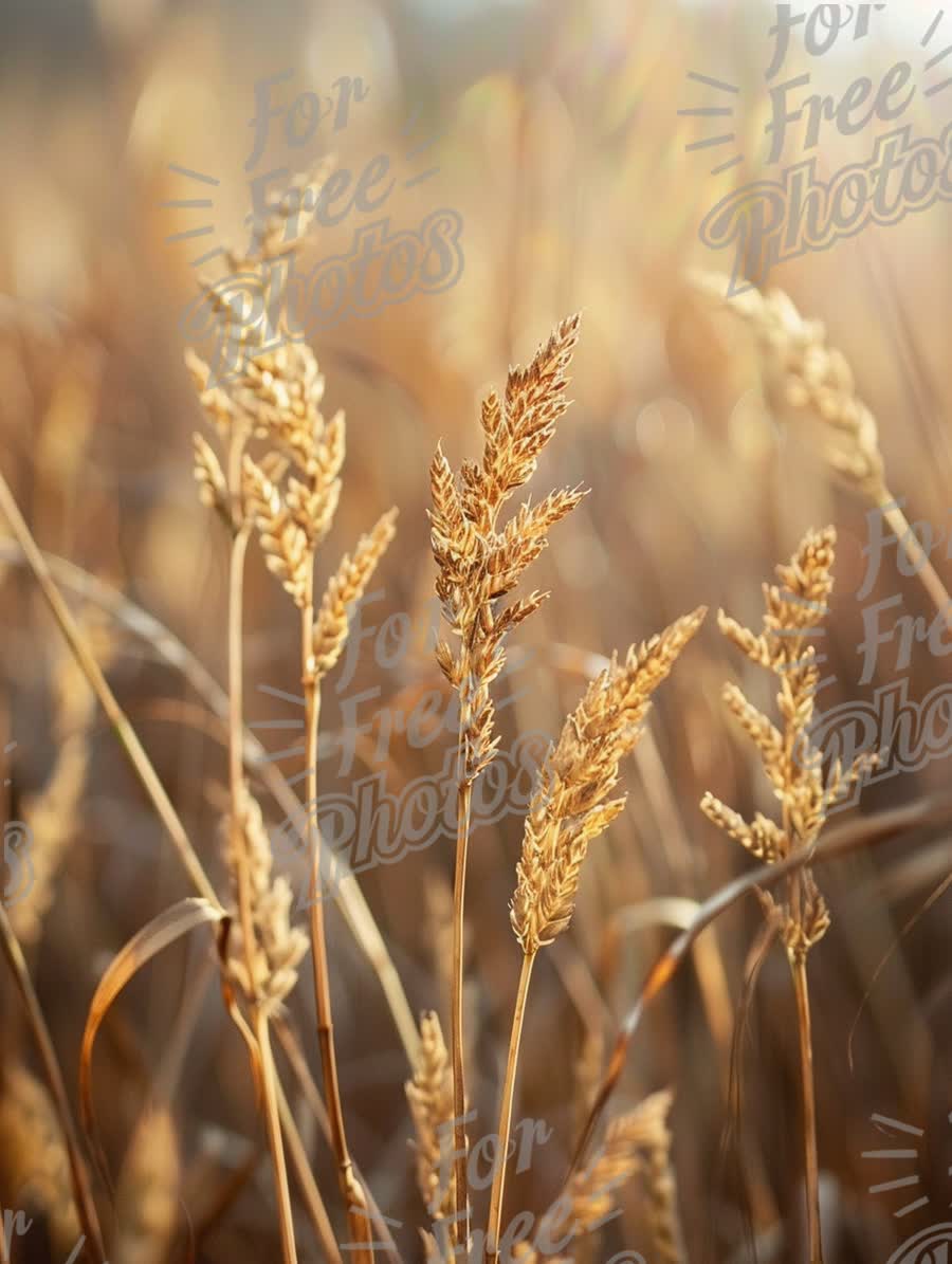 Golden Wheat Field at Sunset - Nature's Harvest and Agriculture Beauty