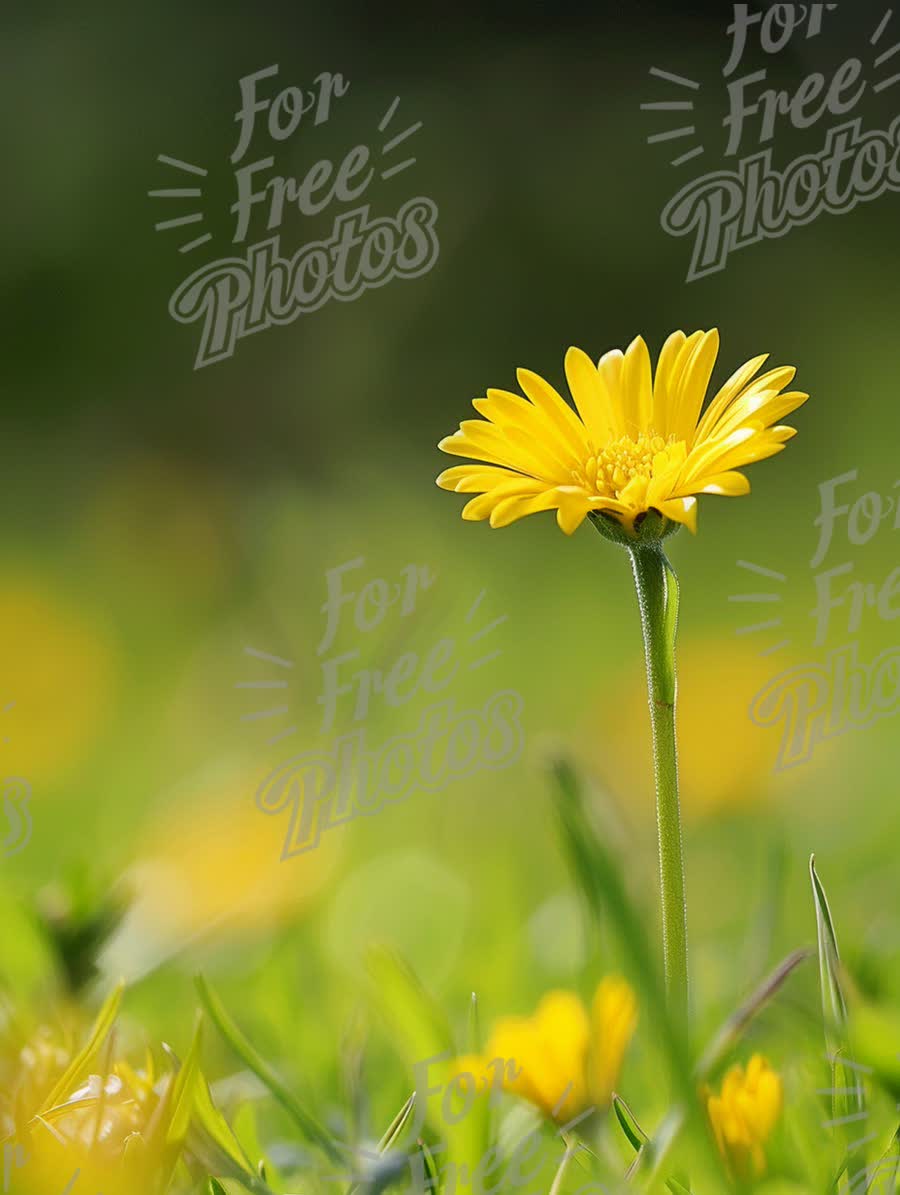 Vibrant Yellow Flower in Bloom Against a Soft Green Background