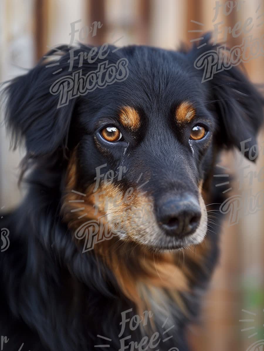 Close-Up of a Loyal Black and Tan Dog with Expressive Eyes