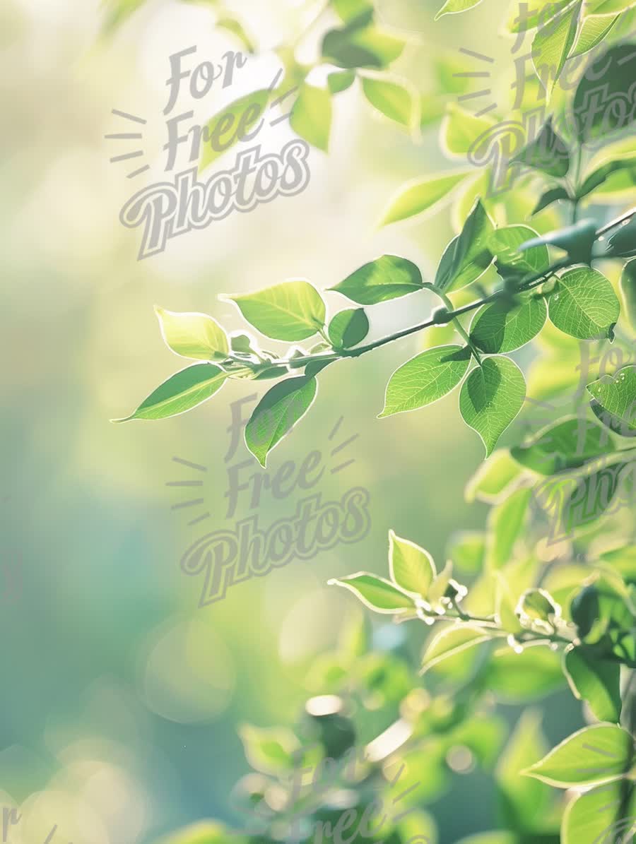 Fresh Green Leaves with Soft Bokeh Background for Nature and Wellness Themes