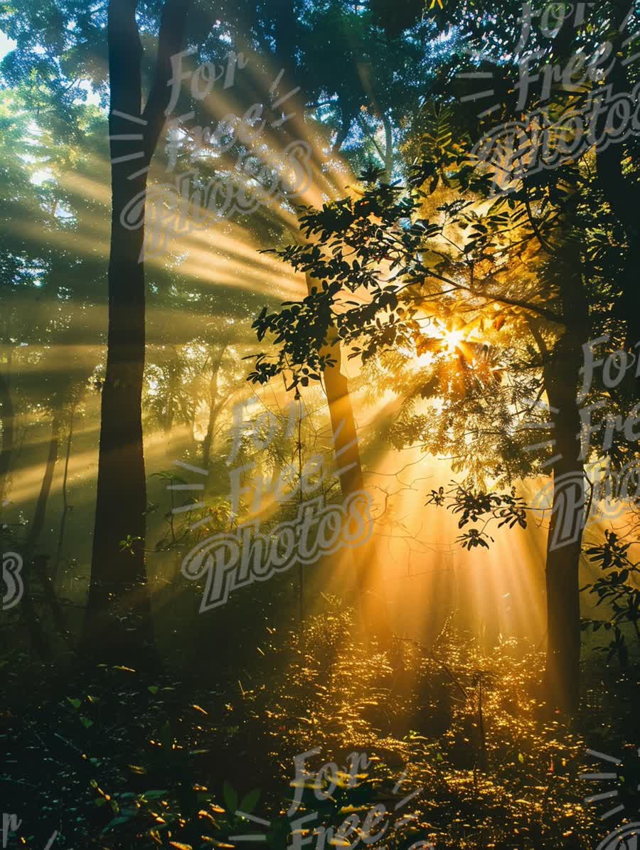 Enchanting Forest Sunlight: Nature's Serenity and Tranquility