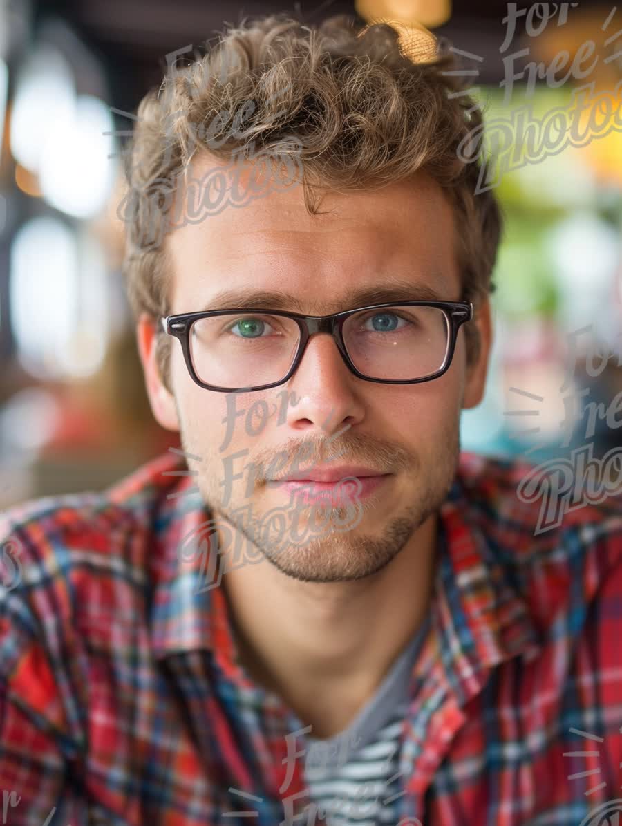 Confident Young Man with Glasses in Casual Setting