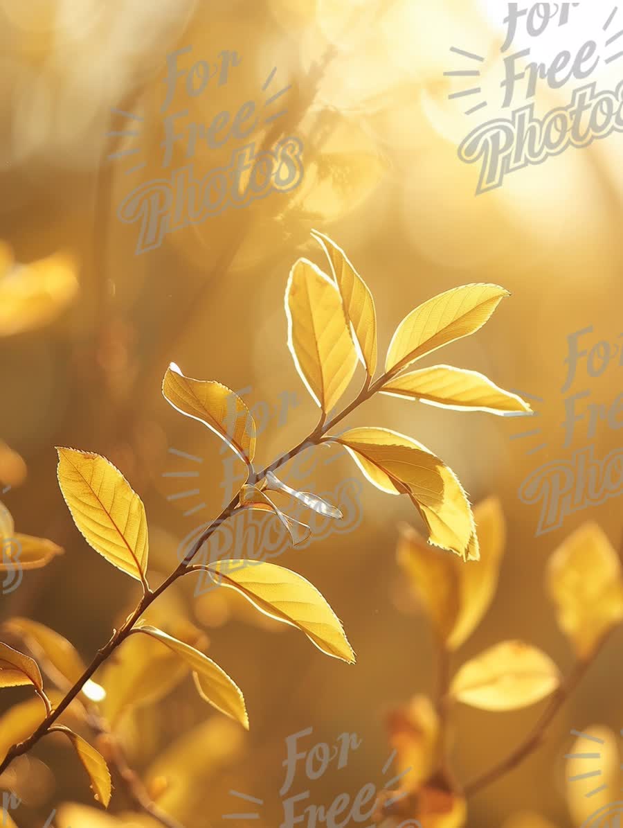 Golden Autumn Leaves with Soft Bokeh Background