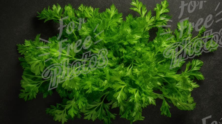 Fresh Cilantro Leaves on Dark Background - Culinary Herbs and Cooking Ingredients